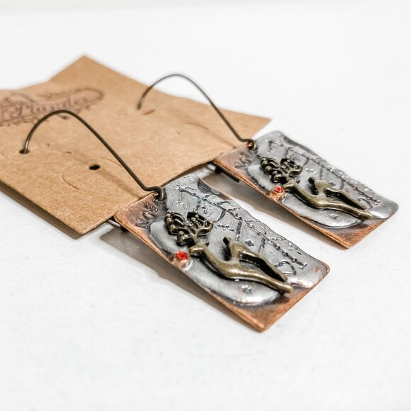 NWT Plunder Design Rudolph Reindeer Christmas Earrings - Picture 2 of 2